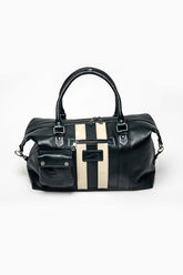 Leather travel bag Jacky Ickx 48h navy blue